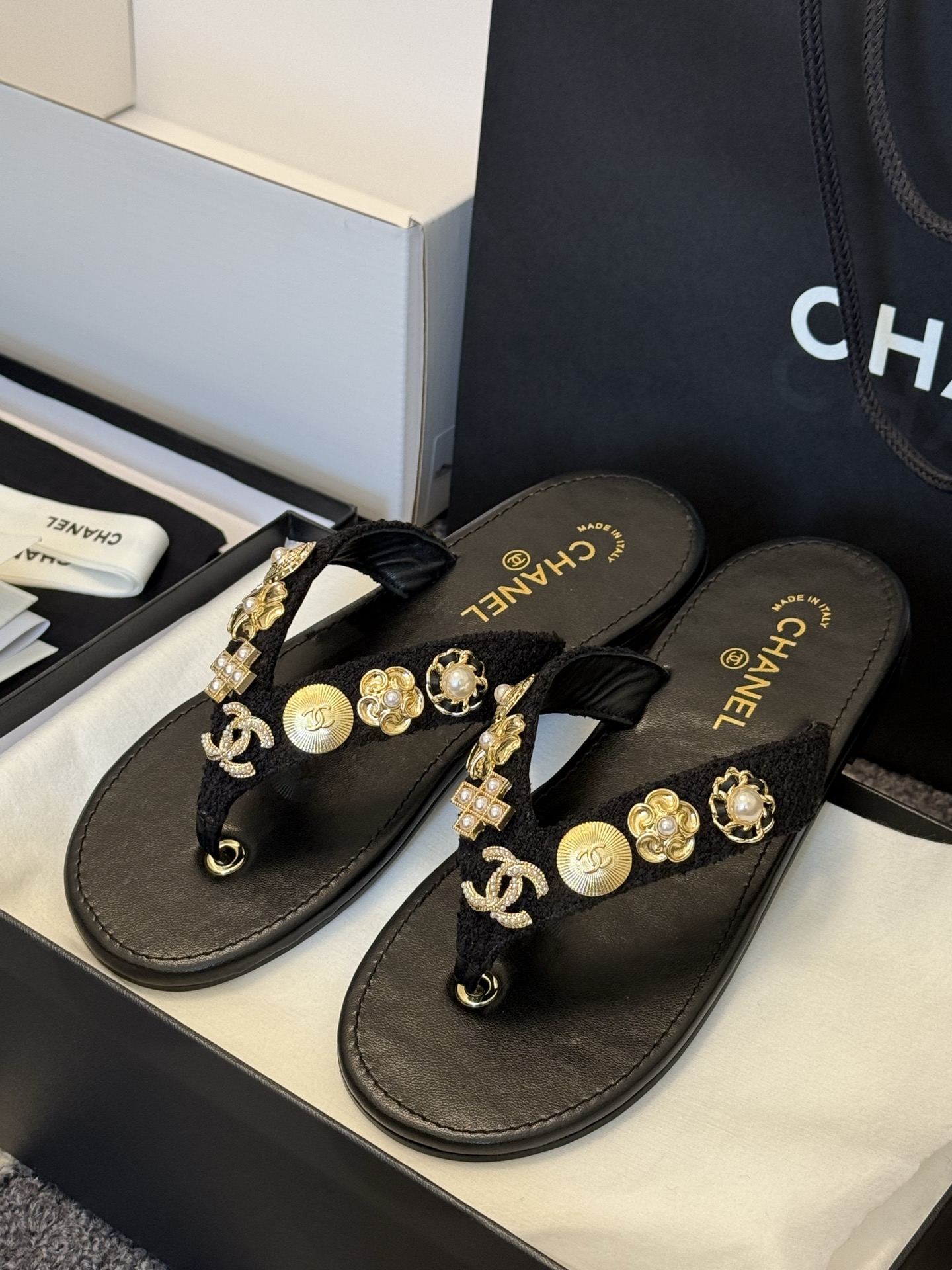 CHANEL cc 로고 플립플랍(+3color)