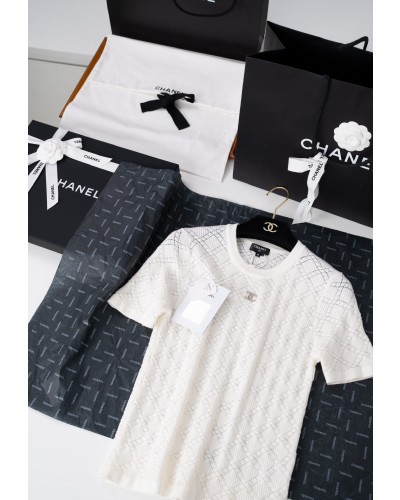 CHANEL 샤넬  cc 반팔 니트