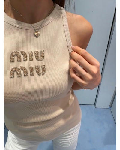 MIUMIU 미우미우 스팽글 자수 나시