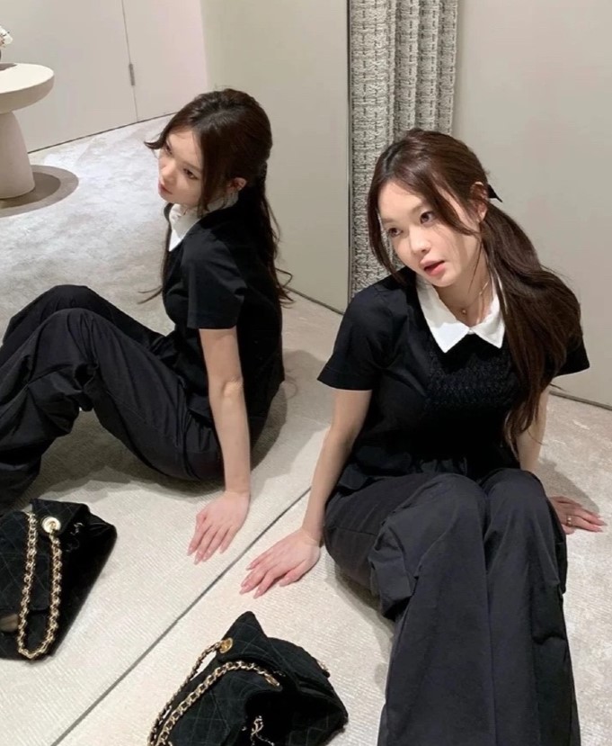 CHANEL 샤넬 배색 블라우스