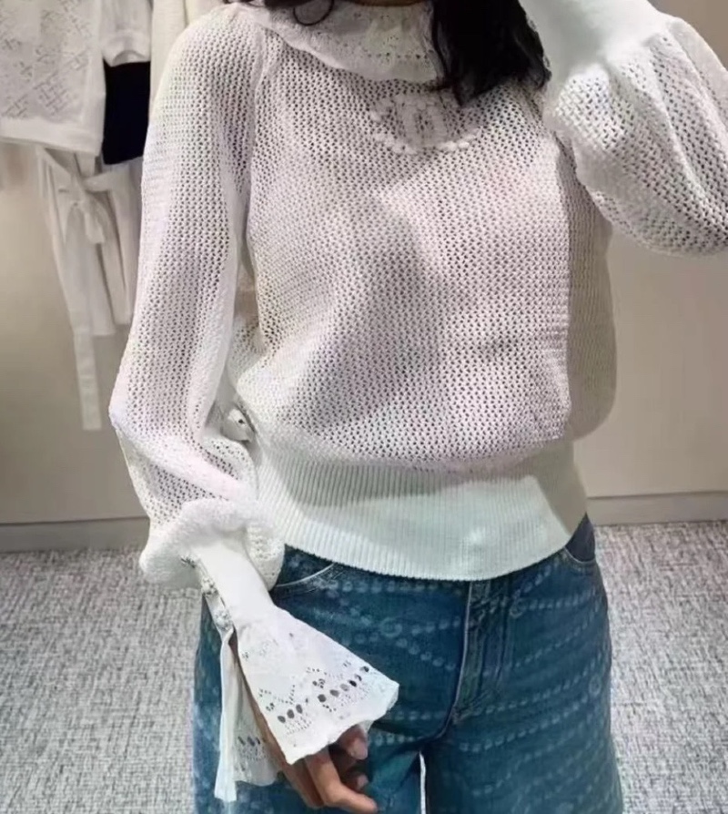 CHANEL 샤넬 cc 레이스 니트