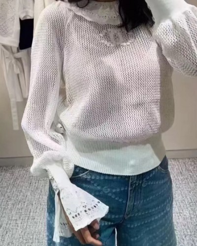 CHANEL 샤넬 cc 레이스 니트