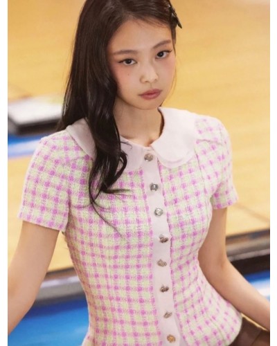 CHANEL 샤넬 제니 트위드 블라우스