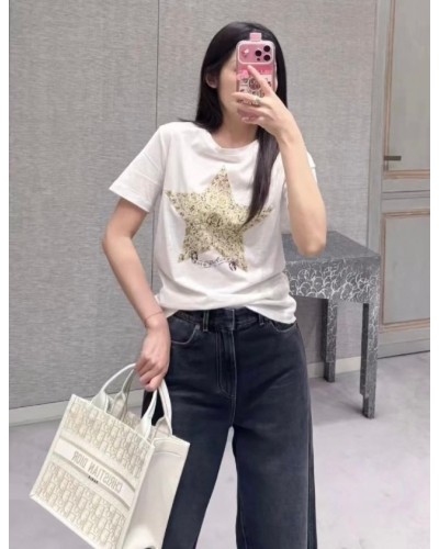 Dior 디올 자수 반팔 티셔츠