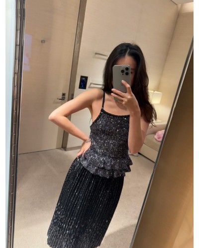 CHANEL 샤넬 CC로고 프릴 나시