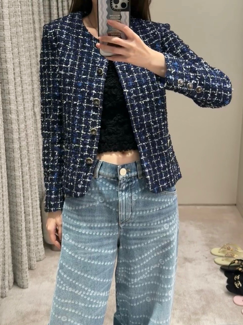 CHANEL 샤넬블루 트위드 자켓