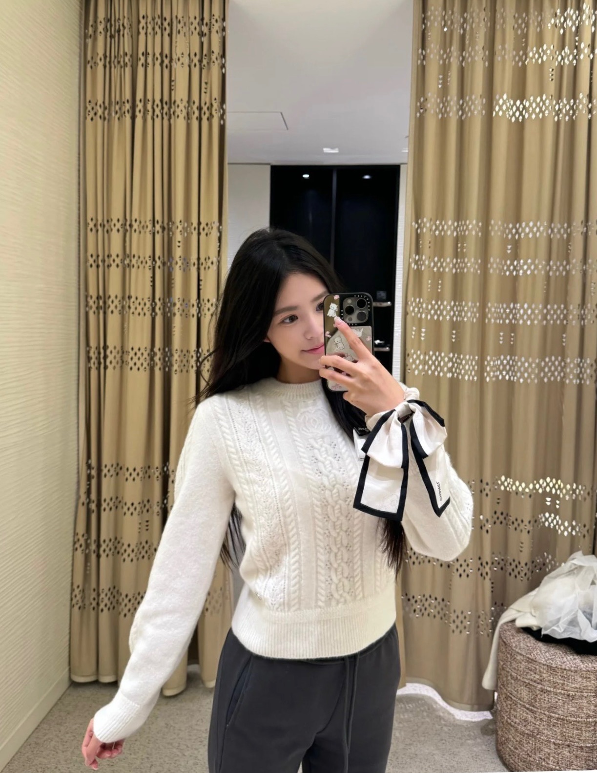 CHANEL 샤넬 캐시미어 꽈배기니트