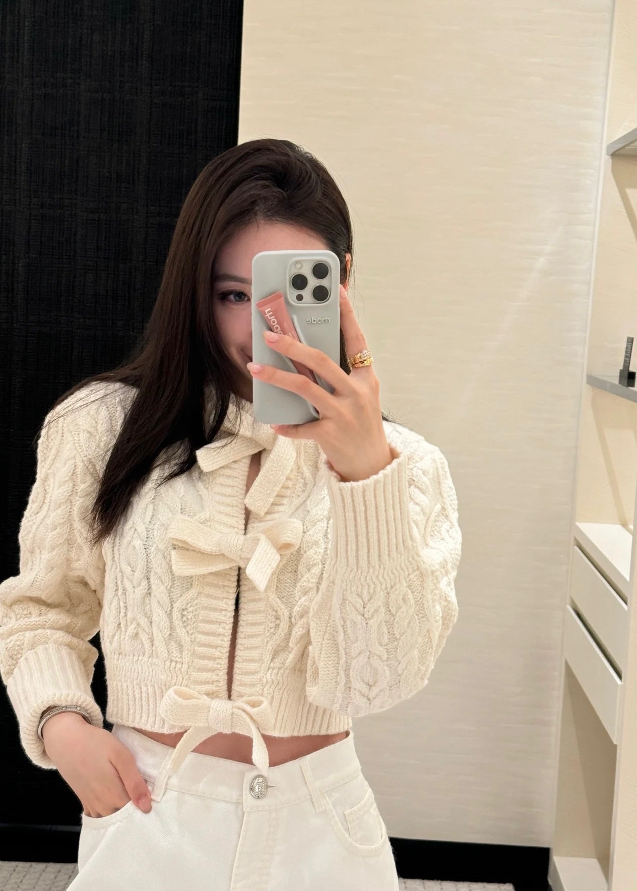 CHANEL 샤넬 리본 캐시미어 가디건