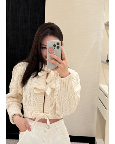 CHANEL 샤넬 리본 캐시미어 가디건