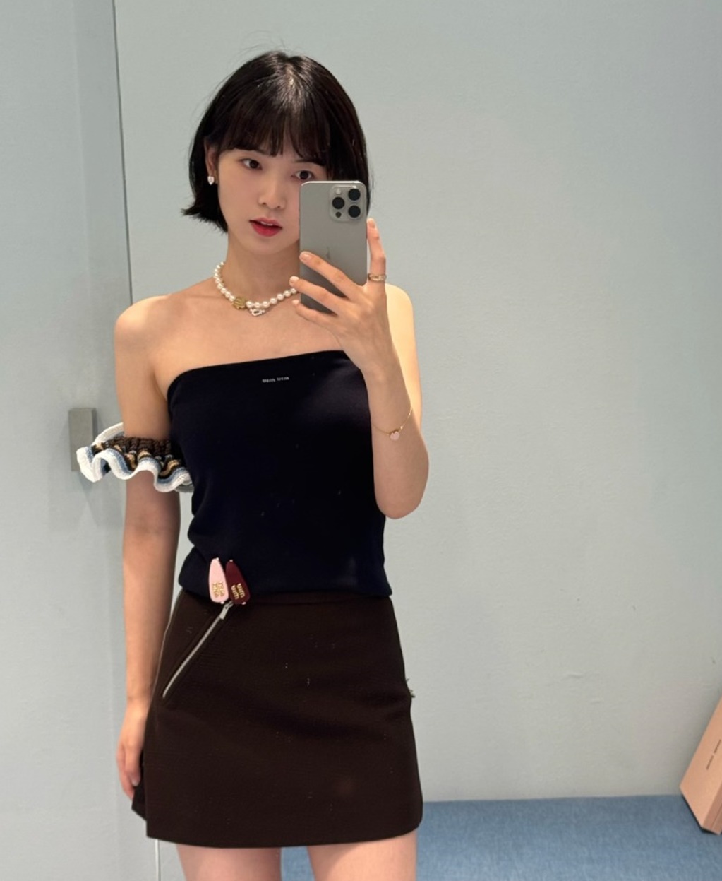 Miumiu 미우미우 로고 니트 탑
