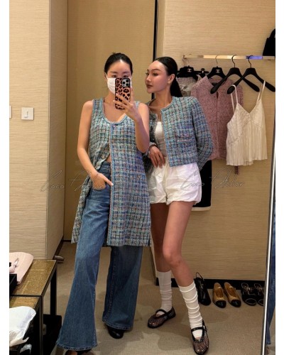 CHANEL 샤넬 트위드 베스트 자켓 