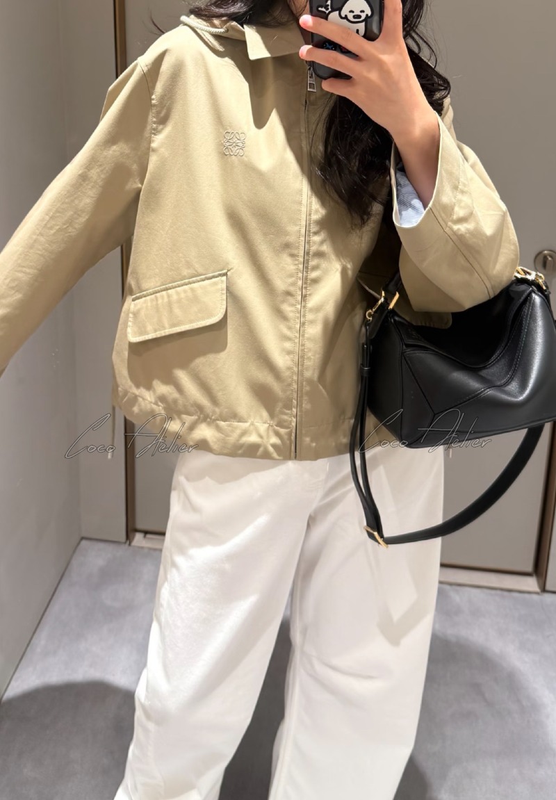 LOEWE 로에베 자수 로고 후드 집업 자켓