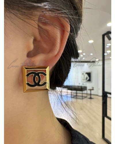 CHANEL 샤넬 CC 스퀘어 귀걸이