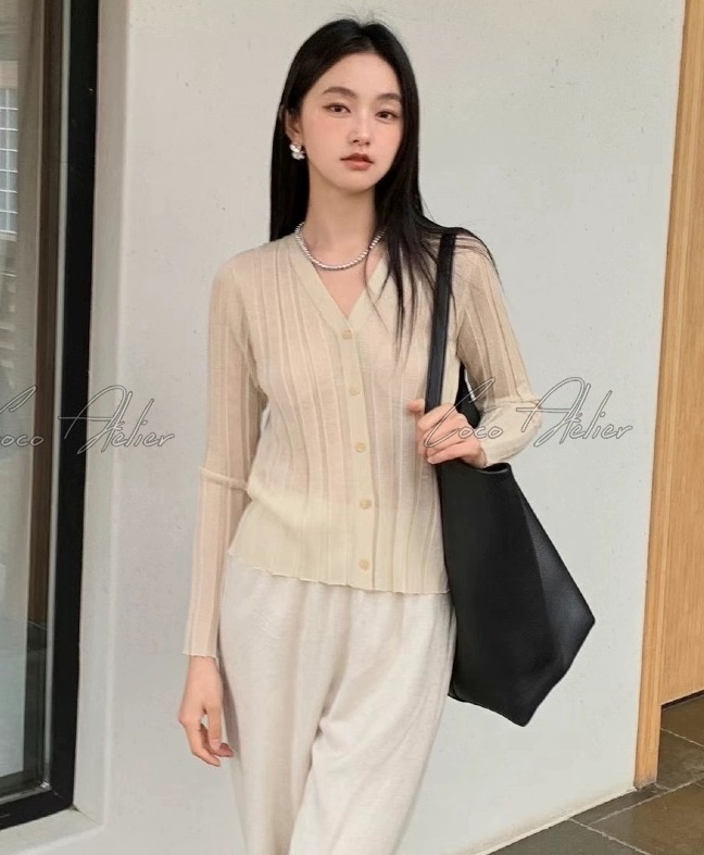 더로우 시스루 가디건