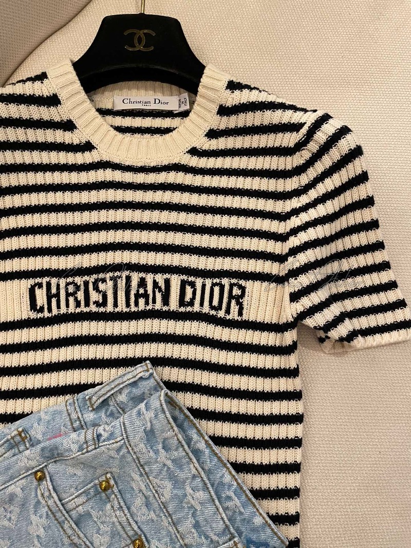 Dior 디올 스트라이프 반팔 니트