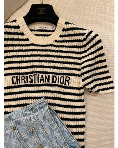 Dior 디올 스트라이프 반팔 니트