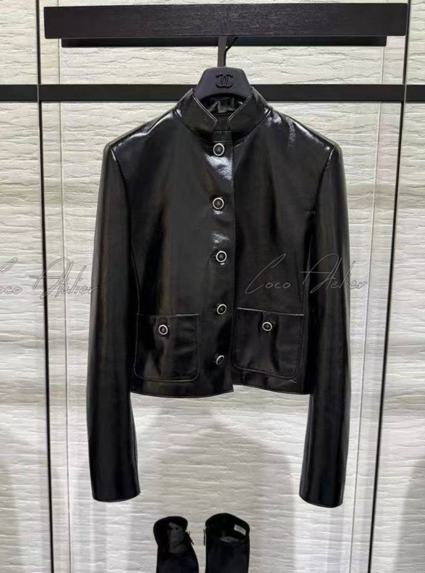 CHANEL 샤넬 CC 레더 자켓