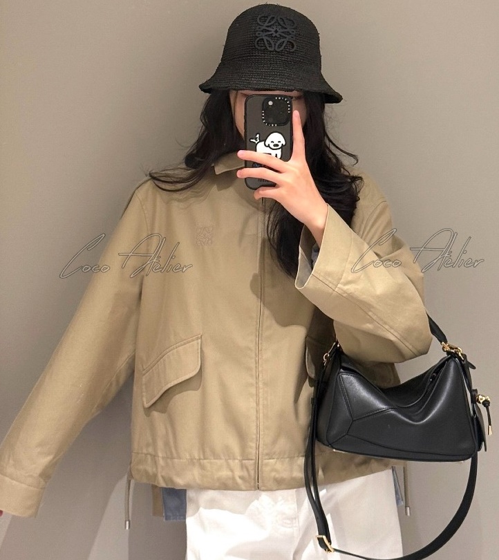 Loewe 로에베 로고 자수 후드 트렌치