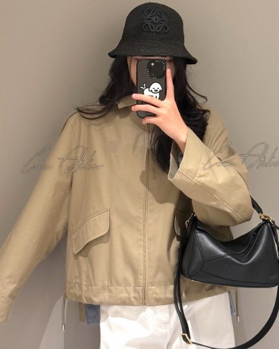 Loewe 로에베 로고 자수 후드 트렌치