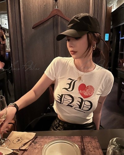 Chrome Hearts 크롬하츠 하트 크롭 티셔츠
