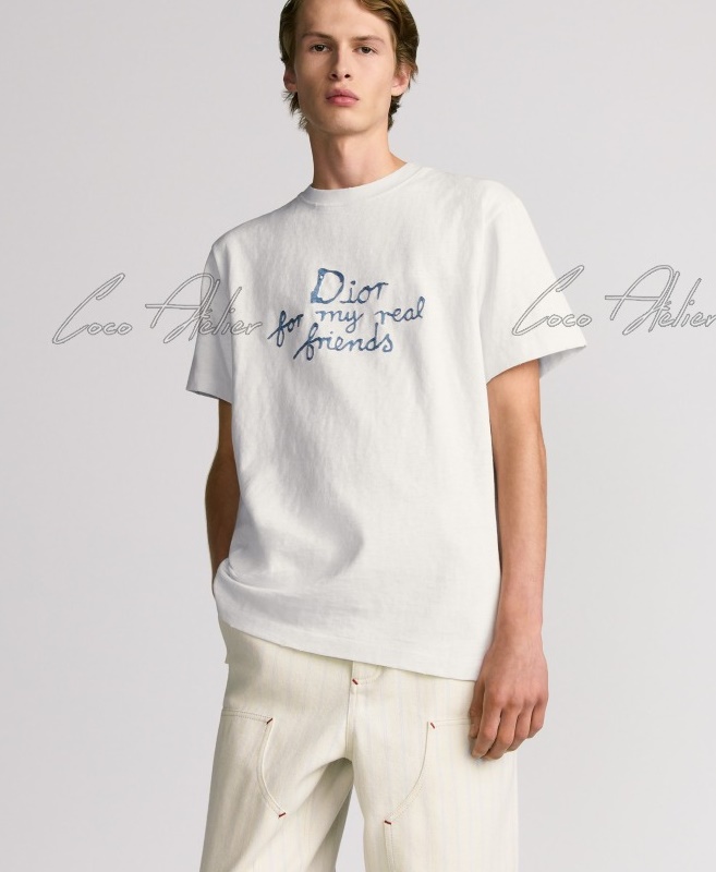 Dior 디올 레터링 자수 반팔 티셔츠 (남녀공용) +2color