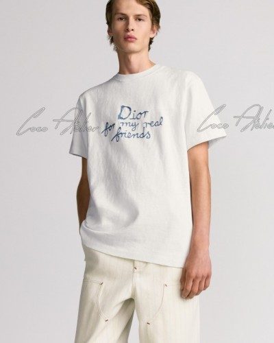Dior 디올 레터링 자수 반팔 티셔츠 (남녀공용) +2color
