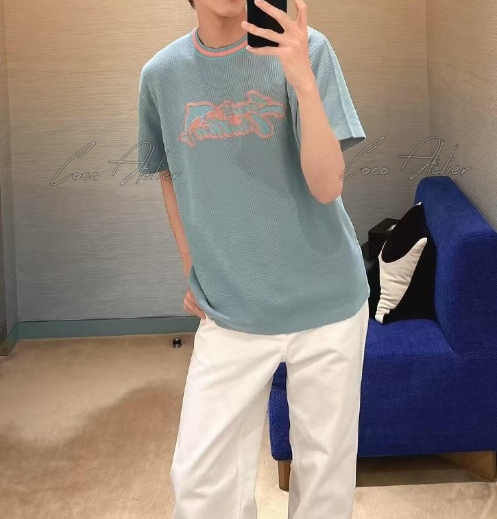 Louis Vuitton 루이 비통 돌핀(Dolphin) 자카드 와플 니트 티셔츠 (남녀공용)