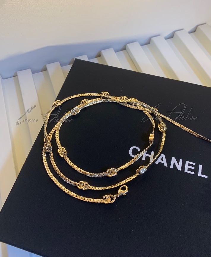 CHANEL 샤넬 cc 로고 체인 벨트