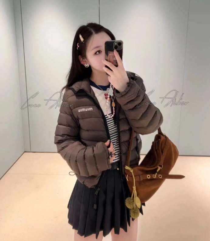 Miumiu 미우미우 로고 후드 경량 패딩