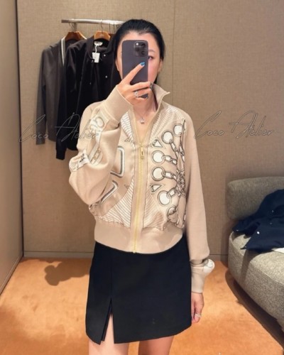 HERMES 에르메스 실크 니트 집업