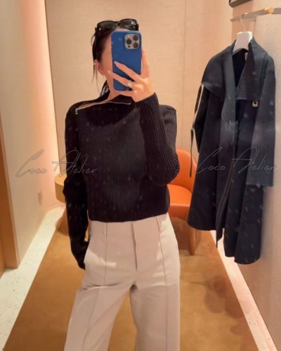 HERMES 에르메스 지퍼 니트