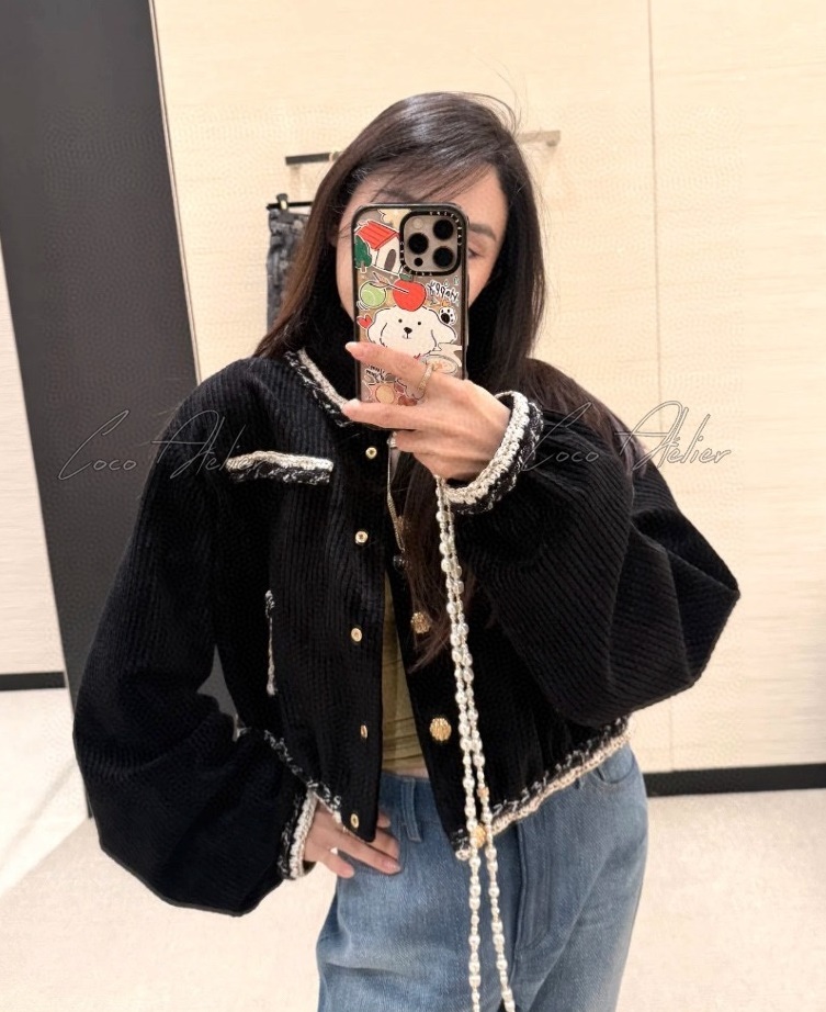 Chanel 샤넬 코듀로이 트리밍 자켓