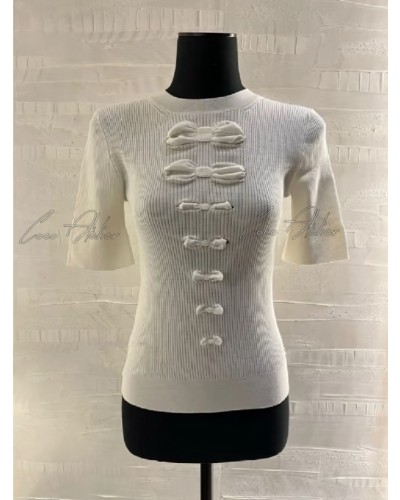 CHANEL 샤넬 리본 반팔 니트