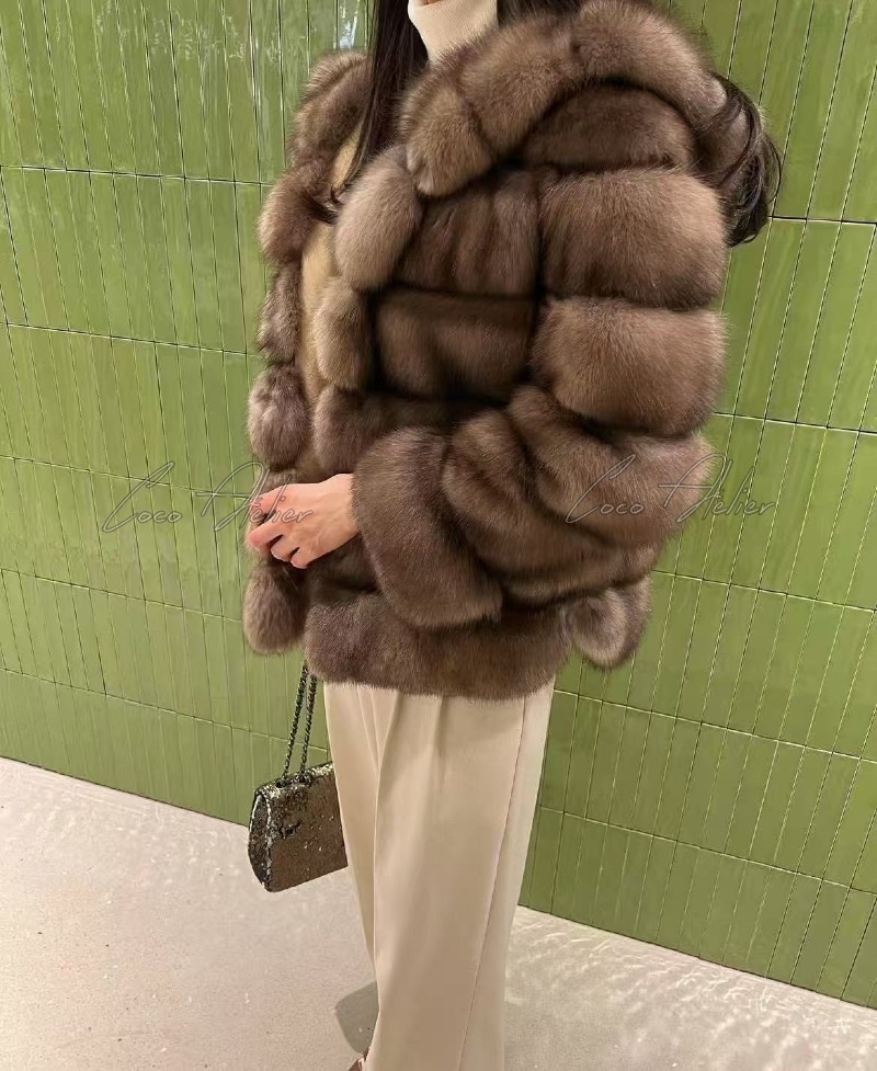 러시안 소볼 세이블  후드 자켓