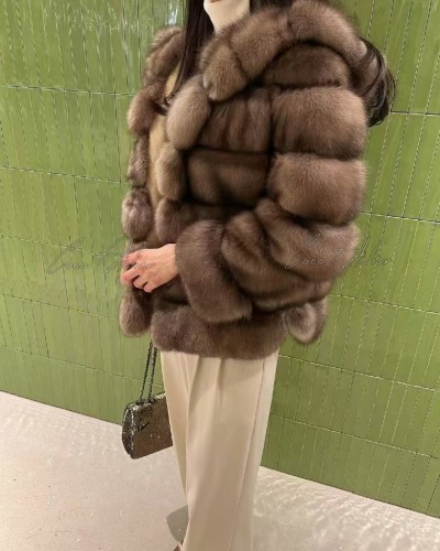 러시안 소볼 세이블  후드 자켓