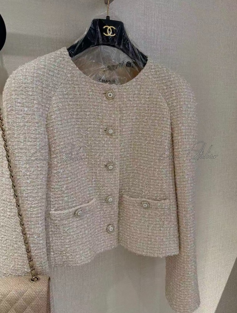beige tweed jacket