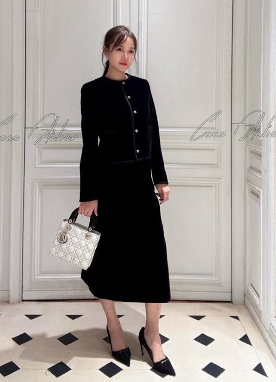 Velvet Tweed Jacket & Skirt