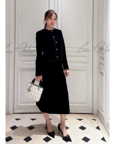 Velvet Tweed Jacket & Skirt