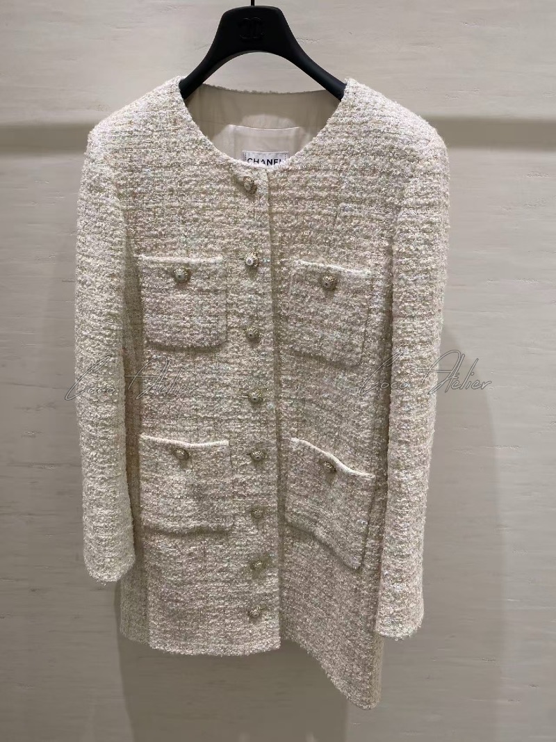Ivory Tweed Dress Jacket