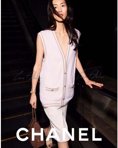 cashmere long knitwear vest