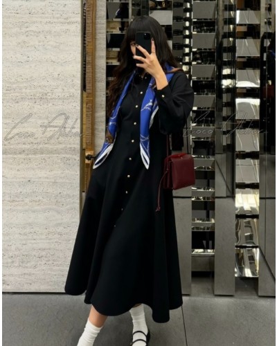 Black Shirt Long Dress