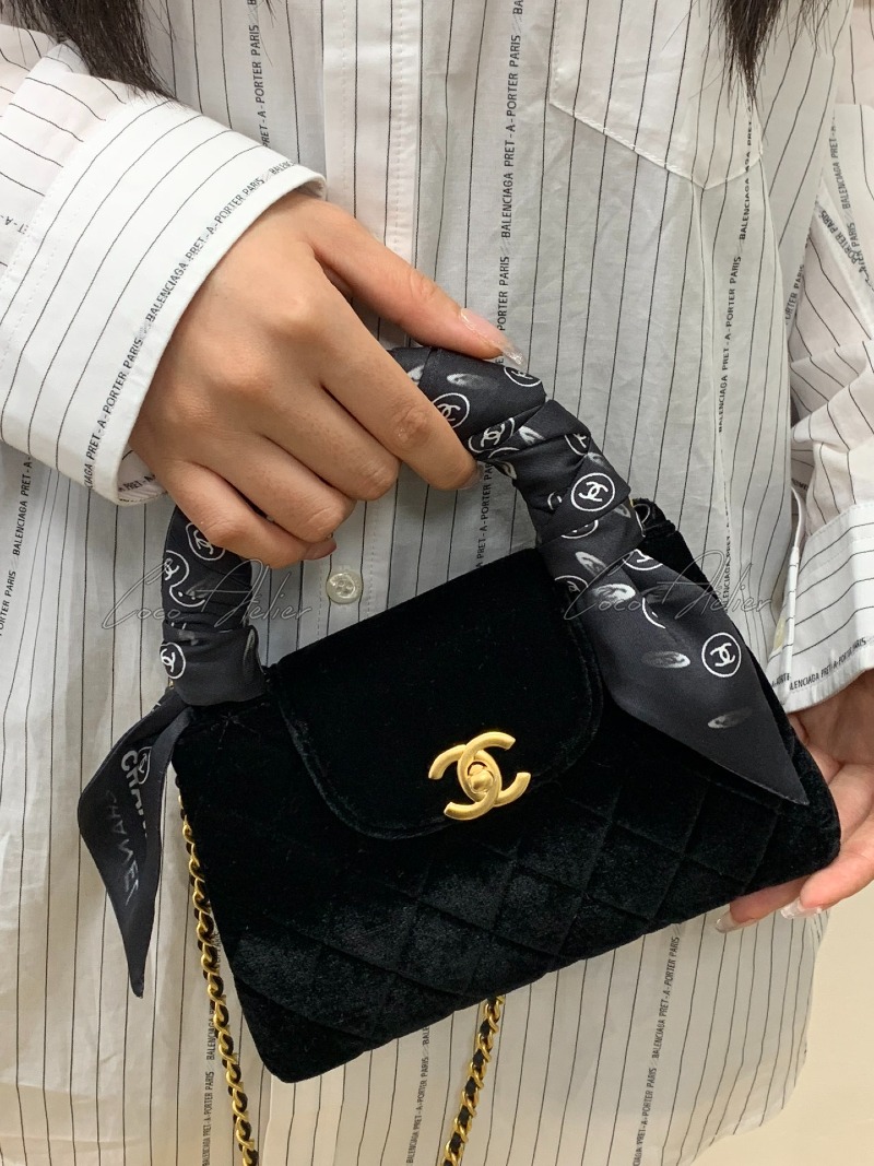 Velvet kelly bag