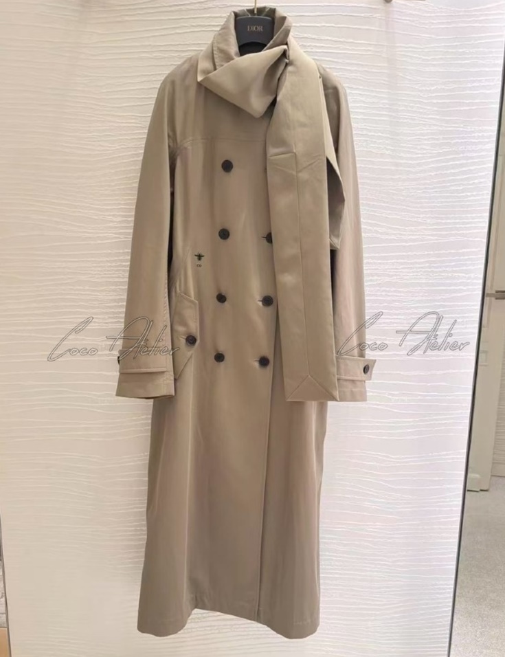 cotton muffler trench coat