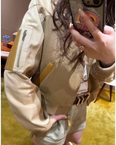 sheepskin patch jacket