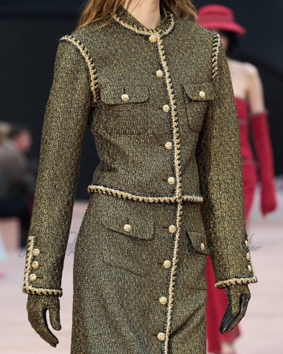 Gold tweed jacket & SK