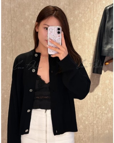 punching cashmere cardigan