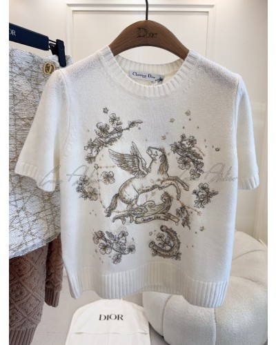 Cashmere short-sleeved knitwear