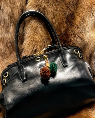 Black Leather Tote Bag