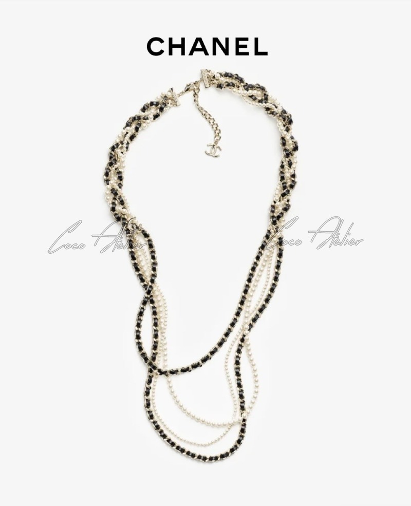 pearl chain long necklace