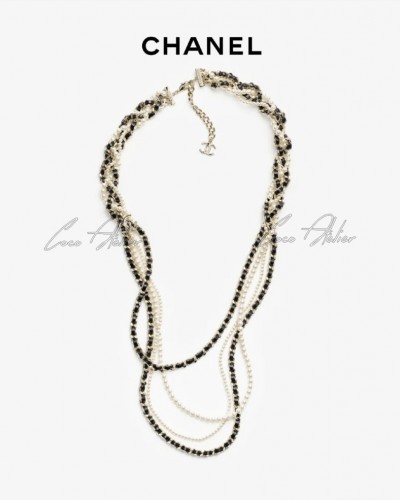 pearl chain long necklace